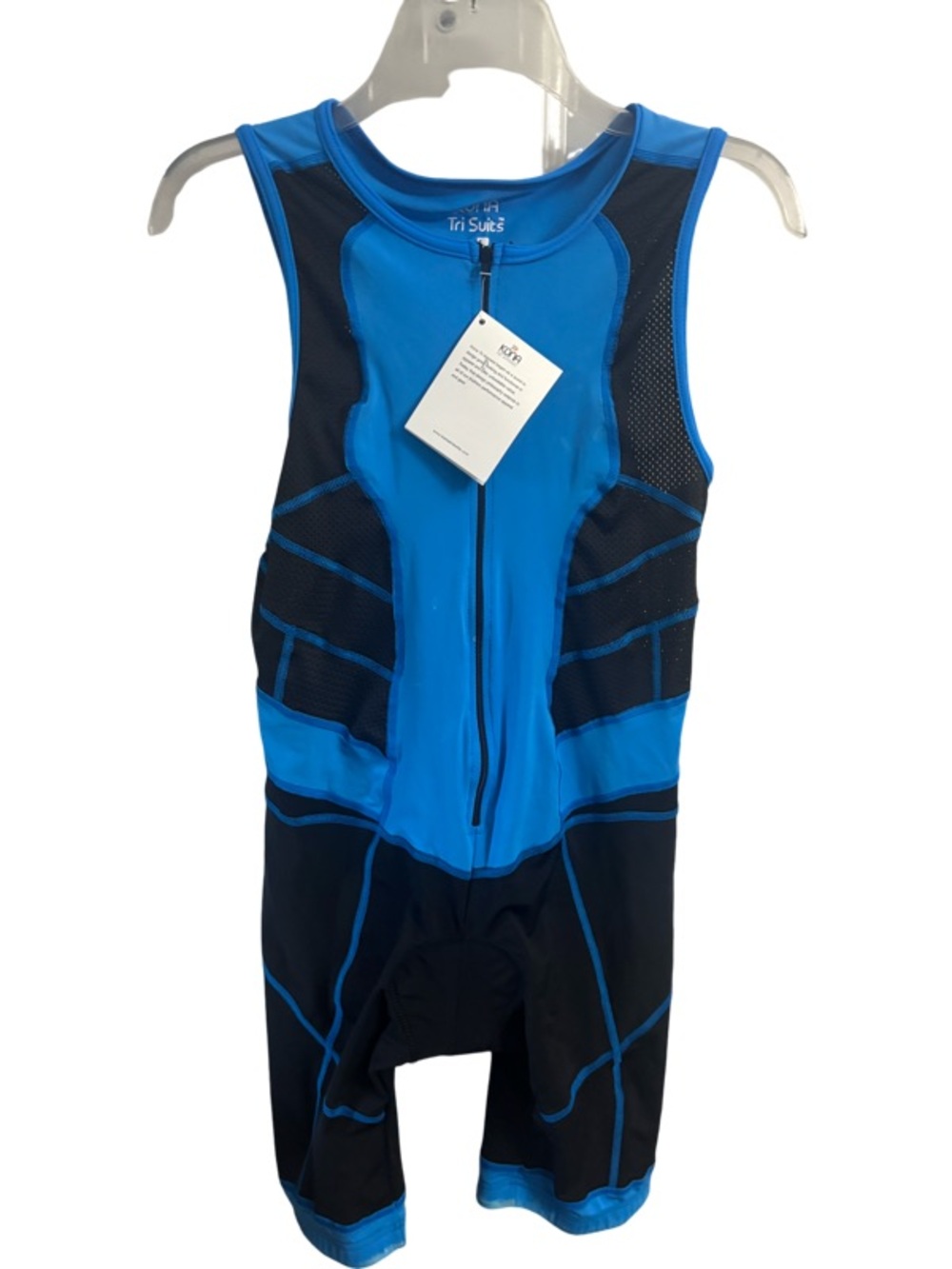KONA TRI SUITS Blue Black 3/4 ZIP 1 PC Padded Breathable Quick Dry Women’s LG